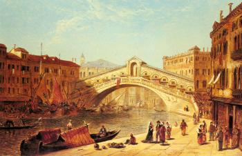 詹姆斯 霍蘭德 A View Of The Rialto Bridge Venice